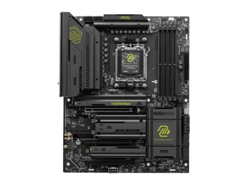 MSI MAG X870E TOMAHAWK WIFI AMD AM5 ATX Motherboard – AMD X870E Chipset, Supports Ryzen 7000/8000/9000, DDR5‑8400+ (4 DIMMs, 256 GB), PCIe 5.0 & PCIe 4.0 Slots, Wi‑Fi 7 Tri‑Band, Realtek 5Gb LAN, USB4 & USB‑C, 4× M.2 & SATA Storage - Featured Image