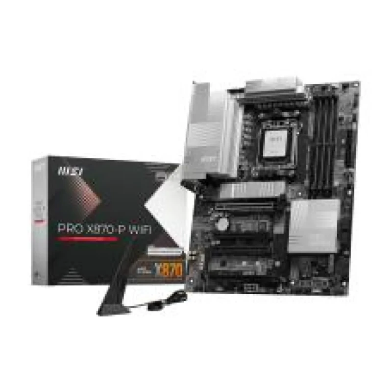 MSI PRO X870E‑P WIFI AM5 ATX Motherboard – AMD X870E Chipset, Socket AM5 (Ryzen 7000/8000/9000), DDR5‑8200+ (4 DIMMs, 256 GB), PCIe 5.0 & PCIe 4.0 Expansion, 3× M.2 & 4× SATA Storage, Realtek 5 Gb LAN, Wi‑Fi 7 & Bluetooth 5.4, USB4/USB‑C, HDMI 2.1 - Featured Image