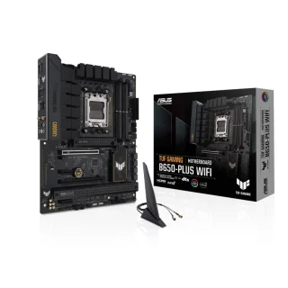 ASUS TUF GAMING B650‑PLUS WIFI ATX Motherboard – AMD B650 Chipset, AM5 Socket for Ryzen 7000/8000/9000, DDR5 Memory Support (4 DIMMs, up to 128 GB), Dual PCIe 4.0 x16 & 2× PCIe 4.0 x1, 3× M.2 NVMe Slots (PCIe 5.0 & PCIe 4.0), Realtek 2.5 Gb LAN, Wi‑Fi 6 (802.11ax) & Bluetooth, HDMI & DisplayPort, USB‑C & USB‑A High‑Speed I/O