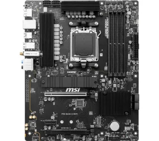 MSI PRO B650‑S WIFI ATX Motherboard – AMD B650 AM5, DDR5 up to 7200+ MHz (4× DIMM), 2× PCIe 4.0 & PCIe 3.0 Slots, Dual M.2 (PCIe 4.0 x4), Wi‑Fi 6E & Bluetooth 5.3, Realtek 2.5 Gb LAN, HDMI 2.1 & DisplayPort, USB 3.2 Gen2x2 Type‑C & USB A, Realtek ALC897 7.1 Audio