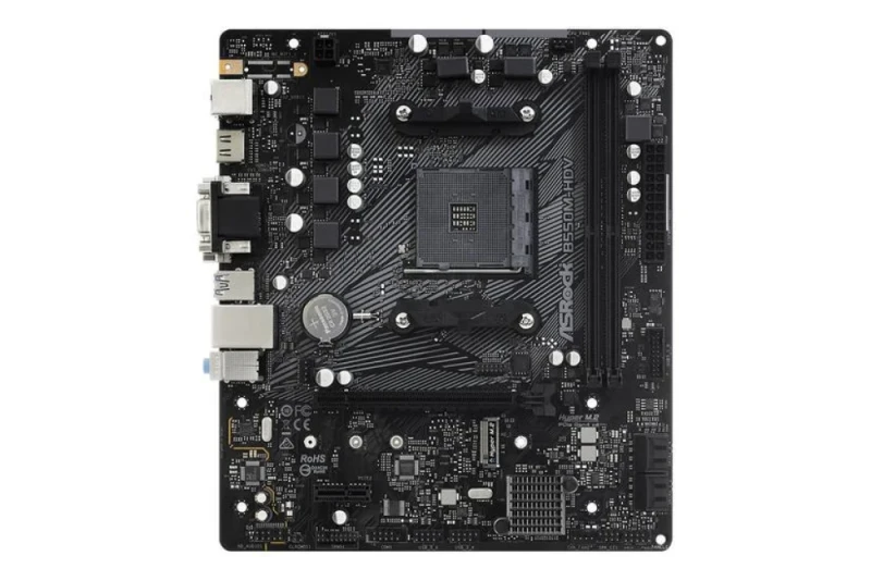 ASRock B550M‑HDV AM4 Micro‑ATX Motherboard – AMD B550 Chipset, Supports Ryzen 5000/4000/3000 Series, Dual DDR4 Slots up to 4733+ (OC), PCIe 4.0 x16 & PCIe 3.0 x1, Single M.2 NVMe & SATA III, Gigabit LAN, HDMI/DVI‑D/D‑Sub Outputs, Realtek ALC887 Audio - Featured Image