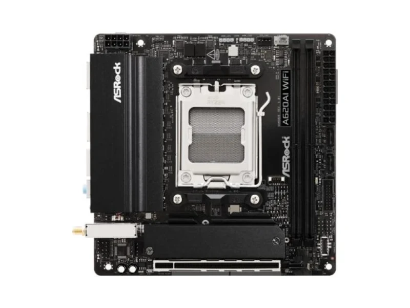 ASRock A620AI WiFi AM5 Mini‑ITX Motherboard – AMD A620 Chipset, AM5 Socket, Dual DDR5 DIMM up to 128 GB, 2× M.2 PCIe4/PCIe3, 2.5 Gb & Gigabit LAN, Wi‑Fi 6E & Bluetooth 5.2, HDMI, USB 3.2 Gen2 Type‑C/A, 7.1 HD Audio, Compact PC Gaming/DIY Board - Featured Image