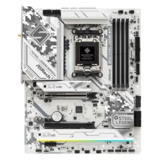 ASRock B650 Steel Legend WiFi AM5 ATX Motherboard – AMD B650 Chipset, AM5 Socket, 4× DDR5 DIMM up to 192 GB, PCIe 5.0 x16 + PCIe 3.0 x16 & PCIe 4.0 x1, 3× M.2 (Gen5/Gen4), 4× SATA3, 2.5 Gb Ethernet, Wi‑Fi 6E & Bluetooth 5.2, HDMI & DisplayPort, Realtek ALC4082 7.1 Audio – Gaming/DIY PC Board