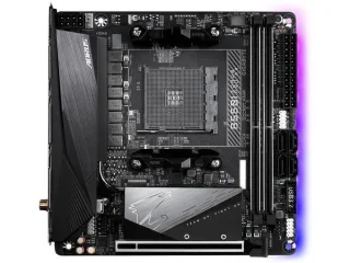 Gigabyte B550I AORUS PRO AX Mini‑ITX AM4 Motherboard – AMD B550 Chipset, Dual M.2 PCIe 4.0/3.0, DDR4 up to 5300 MHz, Wi‑Fi 6E & Bluetooth 5.x, 2.5 GbE LAN, 4× SATA 6 Gb/s, USB 3.2 Gen2 Type‑C, HDMI 2.1 & DisplayPort, Realtek ALC1220‑VB Audio – Compact High‑Performance ITX Board