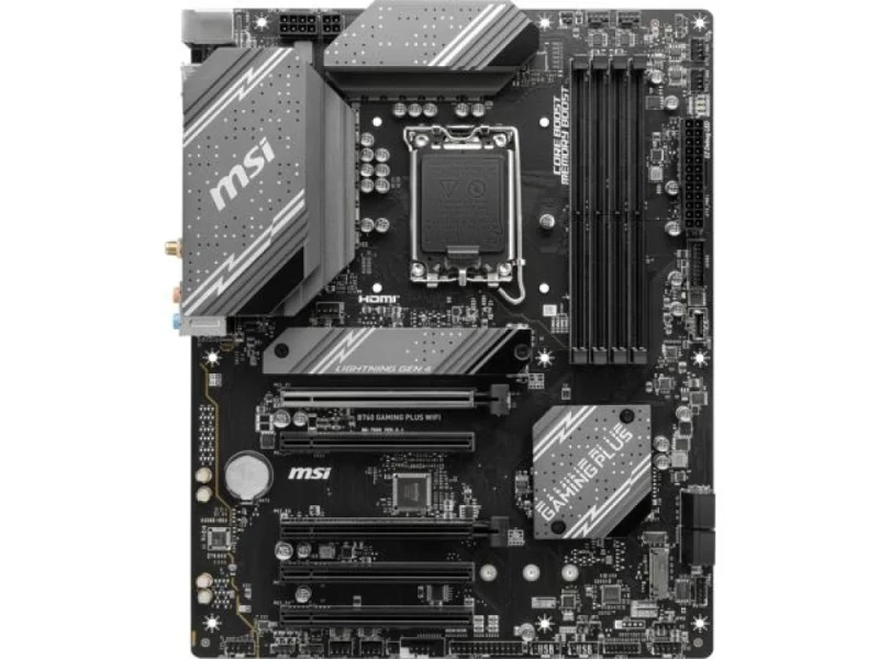 MSI B760 GAMING PLUS WIFI ATX Motherboard – Intel B760 Chipset LGA1700, Supports 14th/13th/12th Gen Core CPUs, DDR5 up to 6800+ MHz OC, PCIe 4.0 & Dual M.2 (x4), 2.5 Gb LAN & Wi‑Fi 6E/Bluetooth 5.3, USB 3.2 Gen2 Type‑C & Gen1, HDMI 2.1/DisplayPort – Gaming & Performance Board - Featured Image