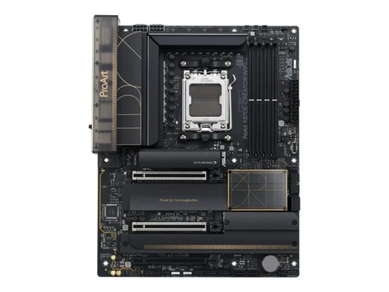 ASUS ProArt X870E‑CREATOR WIFI AM5 ATX Motherboard – AMD X870E Chipset, AM5 Socket for Ryzen 7000/8000/9000, DDR5 up to 8000 MHz, Dual USB4 & USB‑C, Wi‑Fi 7 & Bluetooth 5.4, Dual Ethernet 10 Gb + 2.5 Gb, 4× M.2 PCIe 5.0/4.0, HDMI & DisplayPort I/O – Professional Creator Board - Featured Image