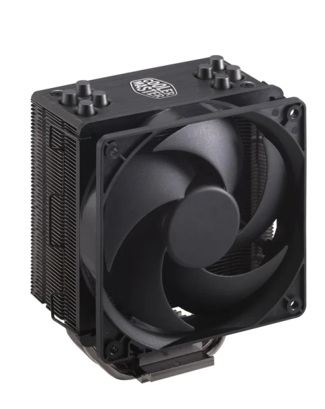Cooler Master Hyper 212 Black Edition CPU Air Cooler – 4 Heatpipes with Direct Contact Technology, 120 mm Silencio FP PWM Fan (650–2000 RPM, ~42 CFM), Aluminum Heatsink, 152 mm Height, Broad Intel & AMD Socket Support (LGA1700/1200/115x & AM4/AM5 Compatible) – High‑Performance Quiet Air Cooler - Featured Image