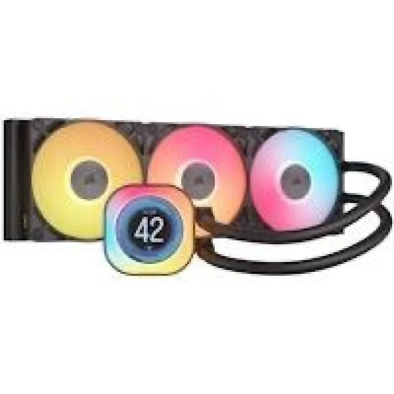 Corsair iCUE LINK TITAN 360 RX LCD 360 mm AIO Liquid CPU Cooler – Triple iCUE LINK RX120 RGB Fans, 2.1″ IPS LCD Display, FlowDrive Pump, Copper Cold Plate & Aluminum Radiator, Up to 2100 RPM, RGB Lighting via iCUE, Intel LGA1851/1700 & AMD AM5/AM4 Support, CapSwap Modular Design - Featured Image