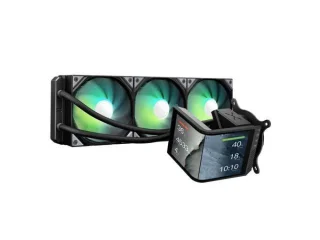 TRYX PANORAMA SE ARGB 360 mm AIO Liquid CPU Cooler – Curved 6.5″ AMOLED Display, Asetek Adela Pump, Triple 120 mm ARGB PWM Fans (500–1850 RPM, 66.09 CFM), 394×120×27 mm Radiator, Broad Intel LGA & AMD AM5/AM4 Support, 450 mm Tubing, Black/White Options