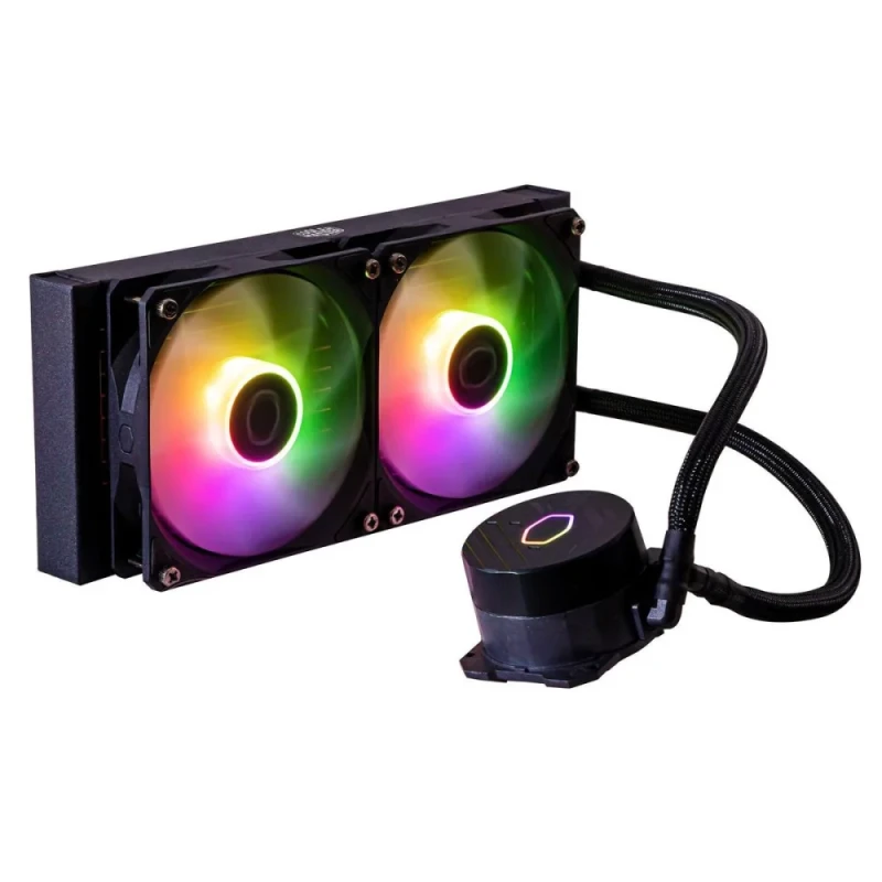 Cooler Master MasterLiquid 240L Core ARGB 240 mm AIO Liquid CPU Cooler – Dual 120 mm ARGB PWM Fans, New Gen S Dual Chamber Pump, Expanded Aluminum Radiator Surface, 1750 RPM, 71.9 CFM Airflow, CryoFuze Thermal Paste Included, Intel LGA1700 & AMD AM5/AM4 Support - Featured Image