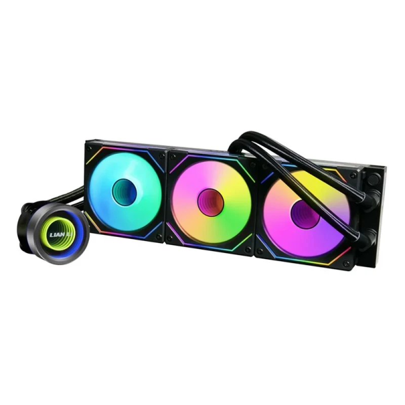 Lian Li Galahad II Trinity SL‑INF 360 mm AIO Liquid CPU Cooler – Triple UNI FAN SL‑INF 120 mm ARGB Fans, Single‑Wave Aluminum Radiator (397.5 × 119.2 × 27 mm), 3200 RPM Pump, 61.3 CFM Airflow, Fluid Dynamic Bearing, 385 mm Tubing, Intel & AMD Socket Support (AM5/AM4/LGA1700) - Featured Image