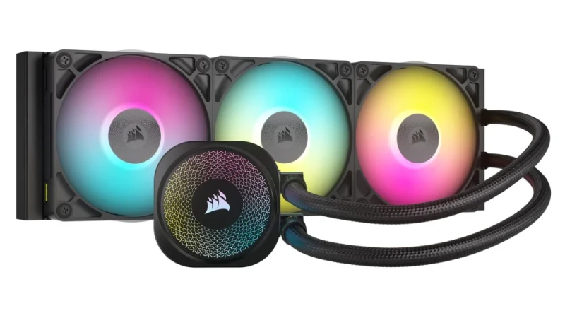 Corsair iCUE LINK TITAN 360 RX RGB 360 mm AIO Liquid CPU Cooler – FlowDrive Pump with Three‑Phase Motor, 3× RX120 RGB PWM Fans (300–2100 RPM, 73.5 CFM), Aluminum Radiator (396×120×27 mm), iCUE LINK Single‑Cable Control, Copper Cold Plate, Intel LGA1851/1700 & AMD AM5/AM4 Support, Black/White Options - Featured Image