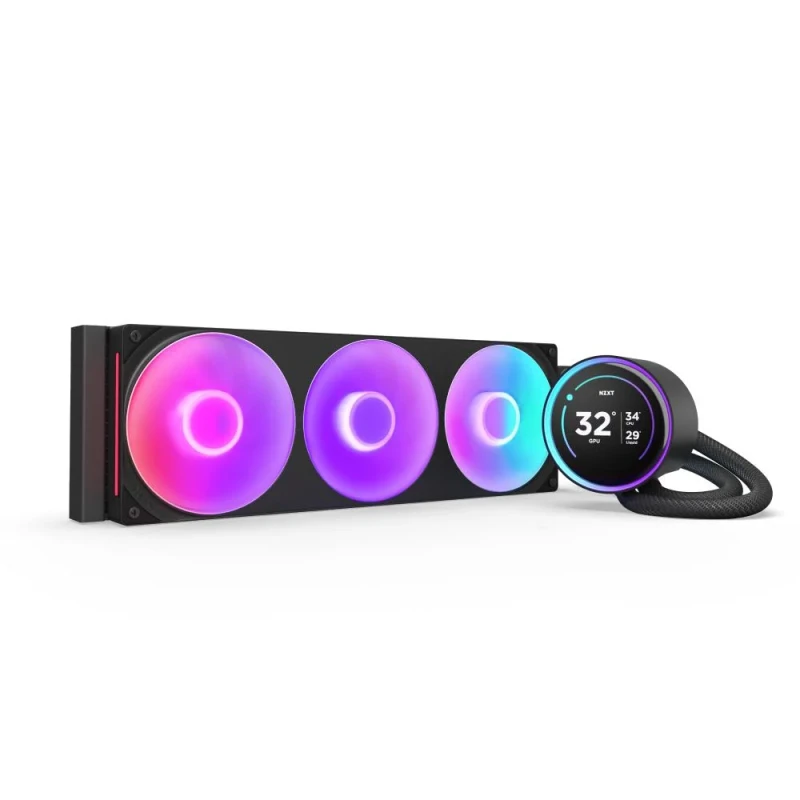 NZXT Kraken Elite RGB 360 mm AIO Liquid CPU Cooler (2025) – 3× 120 mm RGB Core Fans, IPS LCD Display (640×640), Turbine Pump 1200‑2800 RPM, Aluminum Radiator 401×120×27 mm, Copper Cold Plate, PWM Control, Intel LGA1851/1700/1200 & AMD AM5/AM4 Support - Featured Image