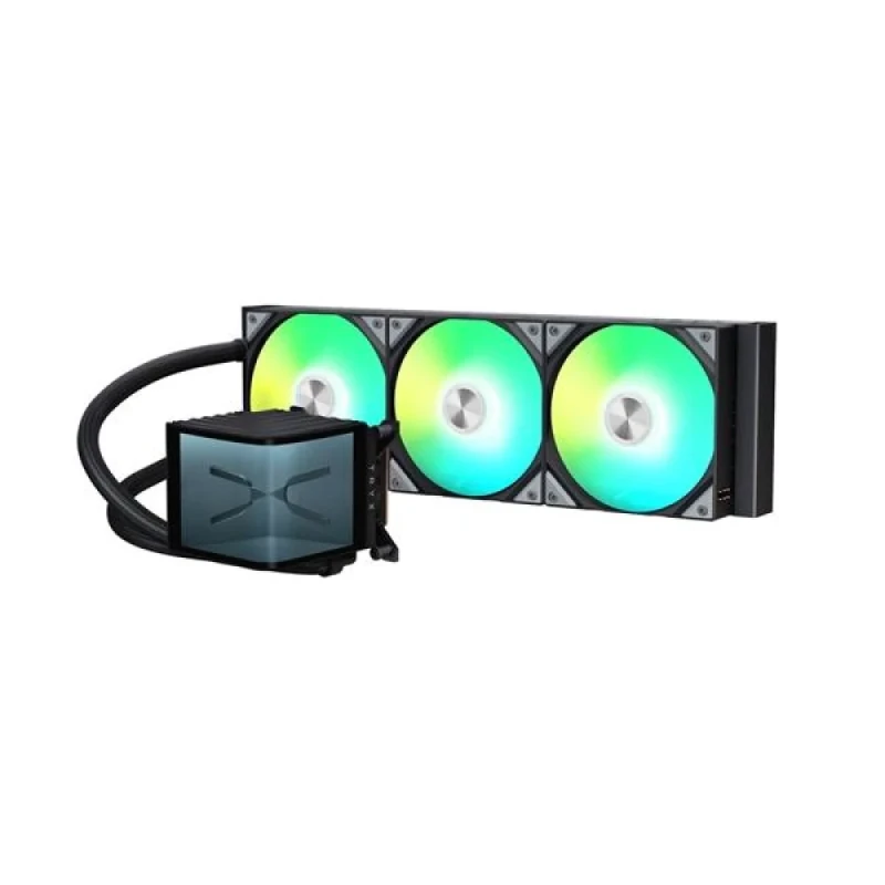 TRYX PANORAMA ARGB 360 mm Liquid CPU Cooler – 6.5″ L‑Shaped 2K AMOLED Display, Triple 120 mm ARGB PWM Fans, Asetek‑Based Pump, Black/ARGB Finish, Intel LGA1851/1700/1200 & AMD AM5/AM4 Compatibility, 400 mm Tubing, High‑Airflow 66 CFM Fans & KANALI Software – Premium Gaming/Workstation AIO Cooler - Featured Image