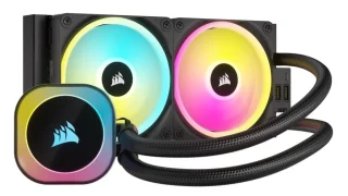 Corsair iCUE LINK H100i RGB 240 mm AIO Liquid CPU Cooler – Dual QX120 RGB PWM Fans up to 2400 RPM, 240 mm Aluminum Radiator with iCUE LINK System Hub, Copper Cold Plate, Intel LGA1851/1700/1200 & AMD AM5/AM4 Support, Digital RGB Lighting & iCUE Control – High‑Performance RGB Liquid Cooler