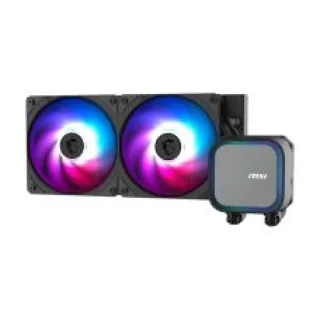 MSI MAG CORELIQUID A13 240 mm All-in-One CPU Liquid Cooler – Dual 120 mm ARGB PWM Fans, 62.6 CFM Airflow, Copper Cold Plate, Aluminum Radiator, EPDM Tubing, 3800 RPM Pump, ARGB Gen2, LGA 1700/1851 & AMD AM4/AM5 Compatibility