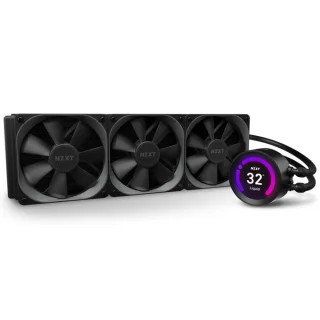 NZXT Kraken Z73 360 mm All-in-One RGB Liquid CPU Cooler with Customizable 2.36″ LCD Display, Three 120 mm Aer P Fans, PWM Pump 800–2800 RPM, Fluid Dynamic Bearings, Aluminum Radiator, AM4/AM5 & Intel LGA Support, NZXT CAM Control