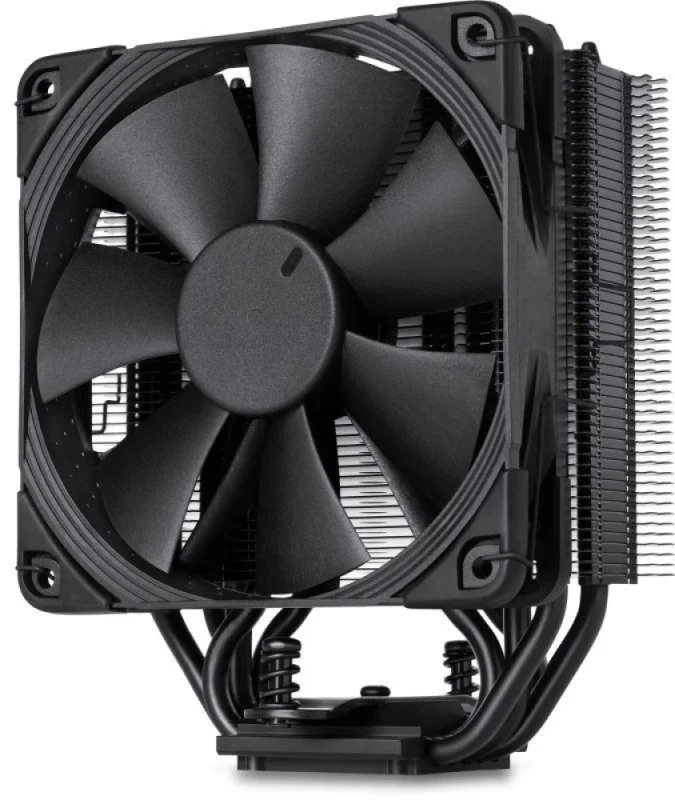 Noctua NH-U12S chromax.black 120 mm Premium CPU Air Cooler – Single-Tower Heatsink with NF-F12 PWM Fan, 755 g Total Weight, 158 mm Height, SSO2 Bearing, Black Nickel-Plated Copper Heatpipes & Aluminium Fins, Broad Intel & AMD Socket Support (LGA1700/AM5), SecuFirm2 Mounting, Low-Noise Adaptor - Featured Image