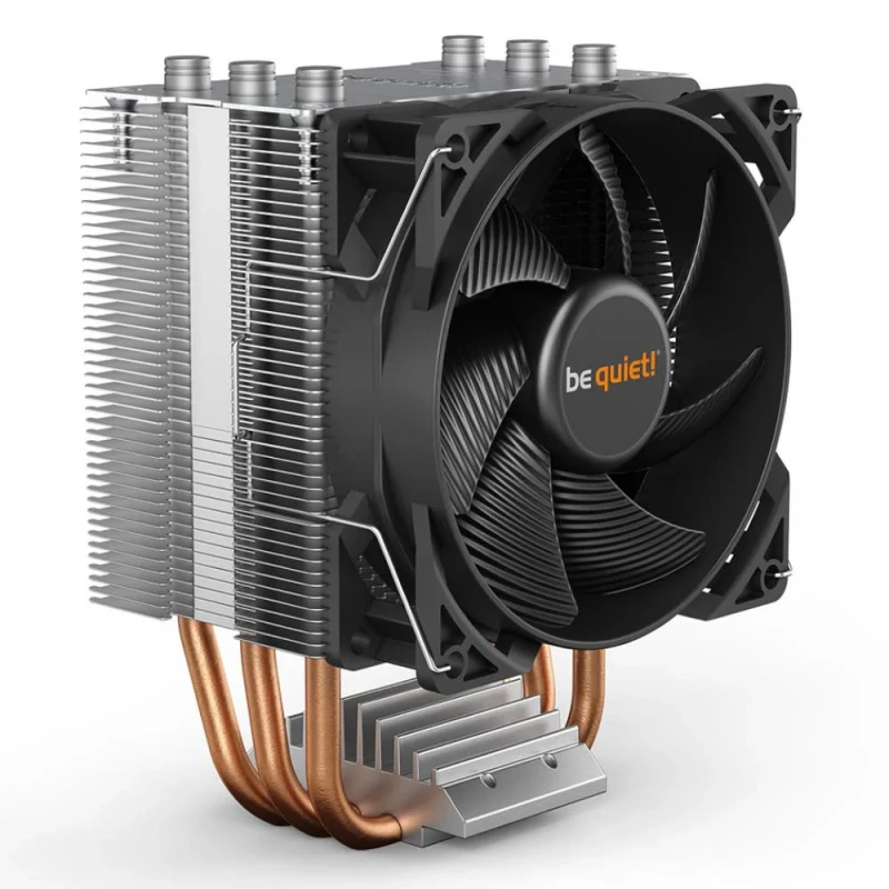 be quiet! Pure Rock Slim 2 92 mm CPU Air Cooler – Compact Single‑Tower Cooler with 3 × 6 mm Heatpipes, PWM Pure Wings Fan, 130 W TDP, Rifle Bearing, Aluminum Heatsink & Copper Base, Quiet 13–25 dB(A), Broad Intel & AMD Socket Support (LGA1700/1200/115x, AM5/AM4) - Featured Image