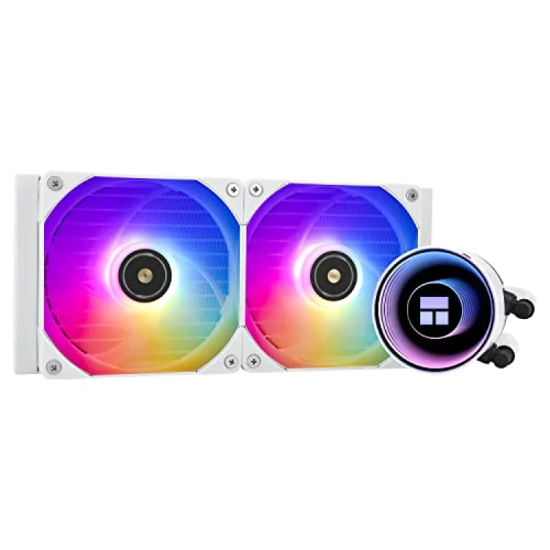 Thermalright Frozen Notte ARGB 240 mm AIO Liquid CPU Cooler – Dual 120 mm ARGB PWM Fans, S‑FDB V2 Bearings, 72.37 CFM Airflow, 2.87 mm H₂O Static Pressure, 5300 RPM Pump, Broad Intel & AMD Socket Support (LGA1700/AM5), Black or White Radiator - Featured Image