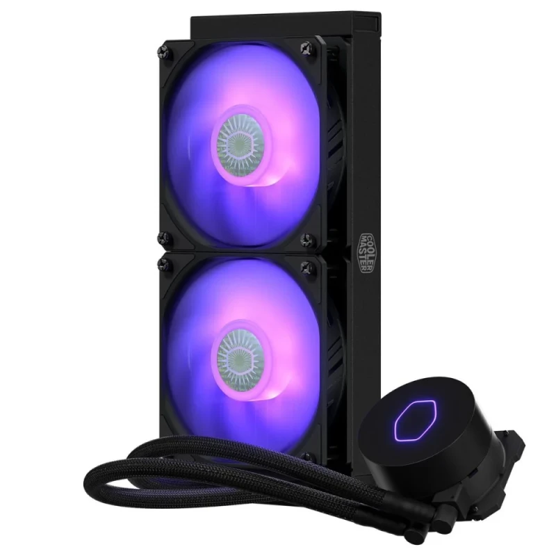 Cooler Master MASTERLIQUID ML240L RGB V2 240 mm All‑in‑One Liquid CPU Cooler – Dual 120 mm RGB Fans, Aluminum Radiator, PWM Pump, Universal Intel & AMD Socket Support (LGA1700, LGA1200, AM5/AM4, etc.), 200 W TDP Cooling, Included RGB Controller, Quiet Operation - Featured Image