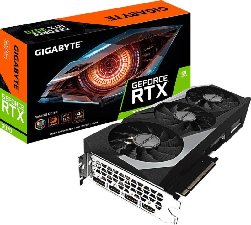 Gigabyte GAMING OC GeForce RTX 3070 8GB – NVIDIA Ampere GPU, 8GB GDDR6, 256-bit, Boost Clock up to 1815 MHz, Triple-Fan GAMING Cooling, Ray Tracing & DLSS, PCIe 4.0, HDMI/DP Outputs, 286 mm Length - Featured Image