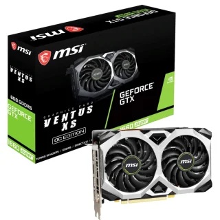 MSI VENTUS XS OC GeForce GTX 1660 SUPER 6GB – NVIDIA Turing GPU, 6GB GDDR6, 192-bit, Boost Clock up to 1815 MHz, Dual-Fan VENTUS XS Cooling, Efficient 1080p Gaming Performance, PCIe 3.0, HDMI/DP, 204 mm