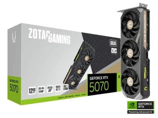 Zotac GAMING SOLID OC GeForce RTX 5070 12GB – NVIDIA Next-Gen GPU, 12GB GDDR7, Boost Clock up to 2700 MHz, SOLID Triple-Fan Cooling, Factory OC Performance, Ray Tracing & AI Acceleration, PCIe 5.0, HDMI/DP, 304 mm