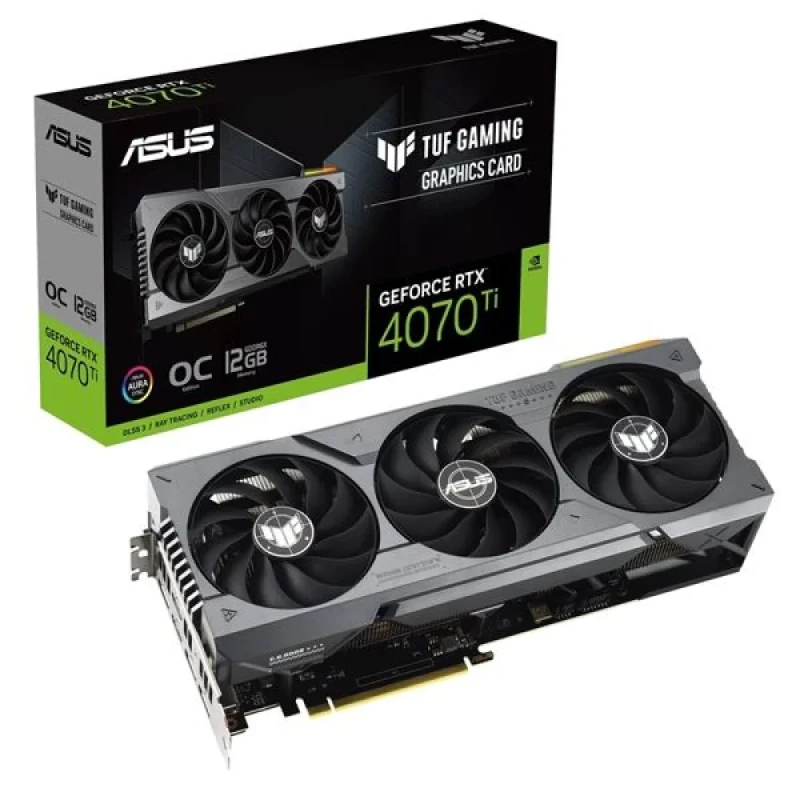 ASUS TUF GAMING OC GeForce RTX 4070 Ti 12GB – NVIDIA Ada Lovelace GPU, 12GB GDDR6X, Boost Clock up to 2760 MHz, Triple-Fan TUF Cooling, Ray Tracing & DLSS 3, PCIe 4.0, HDMI 2.1/DP, 305 mm - Featured Image