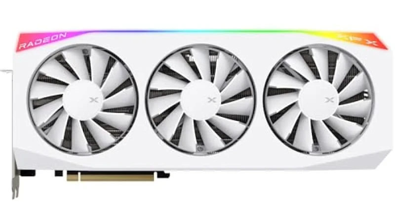 XFX Mercury OC Magnetic Air RGB Radeon RX 9070 XT 16GB White – AMD RDNA 4 GPU, PCIe 5.0 x16, 16GB GDDR6 256-bit 20 Gbps, 360 mm Triple-Fan Magnetic Air Cooling with RGB, 3x DisplayPort 2.1 & HDMI 2.1 Outputs, 3.5-Slot High-Performance Gaming Graphics Card - Featured Image