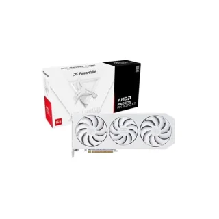 PowerColor Hellhound Spectral Radeon RX 9070 XT 16GB GDDR6 Graphics Card – AMD RDNA 4 GPU, 4096 Stream Processors, 256-bit Memory Bus, Up to ~3010 MHz Boost, PCIe 5.0 x16, Triple-Fan Active Cooler, Glacier White LED, 327 mm Length, HDMI 2.1b + 3x DisplayPort 2.1a Outputs