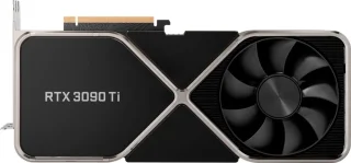 NVIDIA Founders Edition GeForce RTX 3090 Ti 24GB GDDR6X Ampere PCIe 4.0 Graphics Card, 10,752 CUDA Cores, 384‑bit Memory Bus, Triple‑Slot Cooling, 313 mm Length, 450 W TGP, 3x DisplayPort 1.4a + HDMI 2.1, Titanium/Black Reference Design