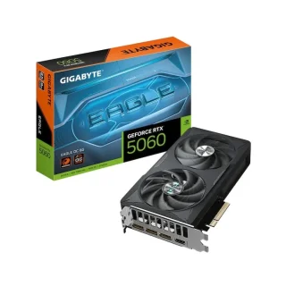 Gigabyte GeForce RTX 5060 EAGLE OC 8GB GDDR7 PCIe 5.0 Graphics Card – NVIDIA GeForce RTX 5060 GPU, 3840 CUDA Cores, 2550 MHz Boost Clock, 8 GB GDDR7, 128-bit, WINDFORCE 2X Dual Fans, 3x DisplayPort 2.1 & HDMI 2.1, Black 208 mm