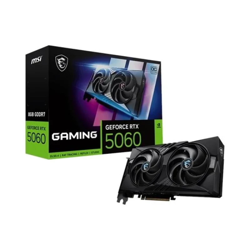 MSI GeForce RTX 5060 GAMING OC 8GB GDDR7 PCIe 5.0 Graphics Card – NVIDIA RTX 5060 GPU, 3840 CUDA Cores, 2625 MHz Boost Clock, Twin Frozr 10 Dual-Fan Cooling, 3x DisplayPort 2.1b & HDMI 2.1b, Black 248 mm Compact Gaming GPU - Featured Image