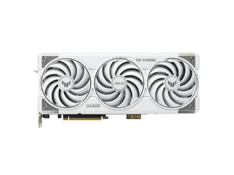 ASUS TUF Gaming GeForce RTX 5070 Ti BTF OC 16GB GDDR7 White/Silver PCIe 5.0 Graphics Card – 8960 CUDA Cores, 28 Gbps 256-bit Memory, OC Boost 2610 MHz, Triple Axial-Tech Fans, 2x HDMI 2.1b & 3x DisplayPort 2.1b, GC-HPWR 16-pin Power, 329 mm Length - Featured Image