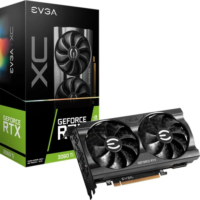 EVGA GeForce RTX 3060 Ti XC GAMING 8GB – NVIDIA Ampere GPU, 4864 CUDA Cores, 8 GB GDDR6, Dual-Fan PCIe 4.0 Graphics Card with iCX3 Cooling & Metal Backplate, HDMI 2.1 + 3x DisplayPort, 202 mm Compact Design for 1080p/1440p Gaming - Featured Image