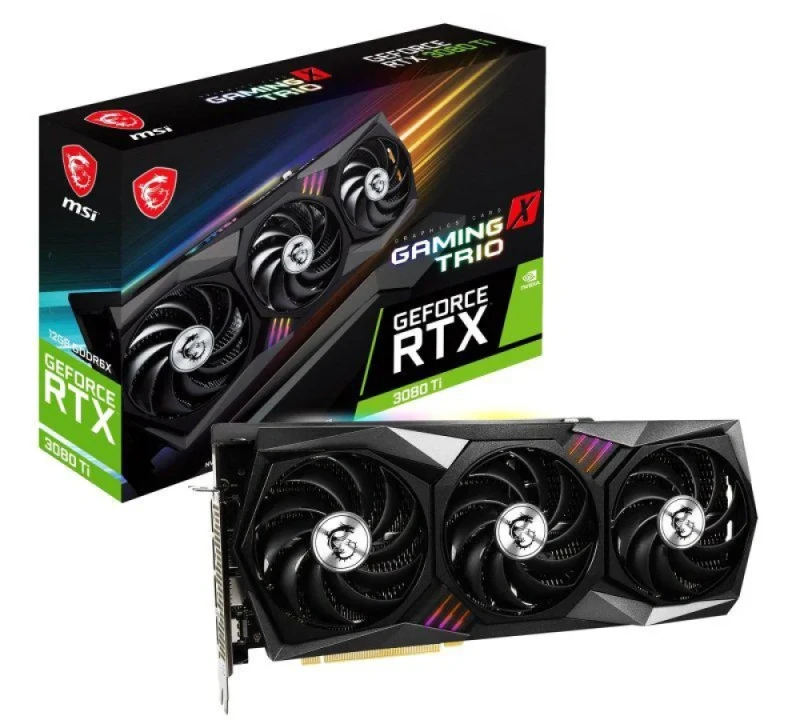 MSI GeForce RTX 3080 Ti GAMING X TRIO 12GB – NVIDIA Ampere GA102 GPU, 10240 CUDA Cores, 12GB GDDR6X 384-bit Memory, PCIe 4.0 Triple-Fan TORX Fan 4.0 Cooling, 324 mm Length, HDMI 2.1 + 3x DisplayPort, High-End 4K/1440p Gaming Graphics Card - Featured Image
