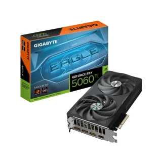 Gigabyte GeForce RTX 5060 Ti EAGLE OC 16GB – NVIDIA Blackwell GPU, 4608 CUDA Cores, 16 GB GDDR7 128-bit Memory, PCIe 5.0 Dual-Fan WINDFORCE 2X Cooling, 215 mm Length, 3x DisplayPort 2.1b + HDMI 2.1b Outputs, Overclocked Gaming Graphics Card