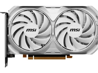 MSI VENTUS 2X OC GeForce RTX 4060 8GB GDDR6 PCIe 4.0 Graphics Card – NVIDIA Ada Lovelace GPU with 3072 CUDA Cores, 128-bit Bus, 17 Gbps Memory, Dual TORX FAN 4.0 Cooling, 199 mm Compact White/Silver Dual-Fan Design, HDMI 2.1 & 3x DisplayPort, 115 W TGP for 1080p/1440p Gaming