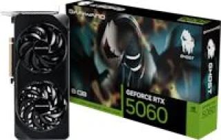 Gainward GeForce RTX 5060 Ghost 8GB GDDR7 PCIe 5.0 Graphics Card – NVIDIA Blackwell GPU with 3840 CUDA Cores, 128-bit Bus & 28 Gbps Memory, Dual-Fan Active Cooling, 262 mm Length, HDMI 2.1b & 3x DisplayPort 2.1b, Dual-Slot Black Design for 1080p/1440p Gaming