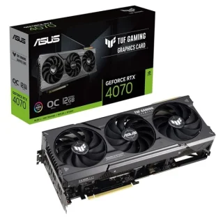 ASUS TUF GAMING OC GeForce RTX 4070 12GB – NVIDIA Ada Lovelace GPU, 5888 CUDA Cores, 12GB GDDR6X 21 Gbps, 192-bit, PCIe 4.0 x16, 300 mm Compact Triple-Fan Axial-Tech Cooling, 3x DisplayPort 1.4a & HDMI 2.1, 8-Pin Power, Gray Black Gaming Graphics Card
