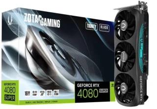 ZOTAC GAMING Trinity GeForce RTX 4080 SUPER 16GB GDDR6X PCIe 4.0 Graphics Card – NVIDIA RTX 4080 SUPER GPU, 10240 CUDA Cores, 256-bit 23 Gbps Memory, 306.8 mm Triple-Fan IceStorm 2.0 Cooling, HDMI 2.1a + 3x DisplayPort 1.4a, 2.5-Slot Black Gaming GPU