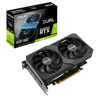 ASUS Dual V2 GeForce RTX 3060 12GB GDDR6 PCIe 4.0 Graphics Card – NVIDIA Ampere RTX 3060 GPU, 3584 CUDA Cores, 200 mm Compact Dual-Slot Design, 12 GB 192-bit GDDR6 15 Gbps, 3x DisplayPort 1.4a + HDMI 2.1, Dual Axial-Tech Fans, Black