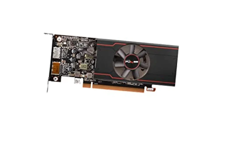 Sapphire PULSE Low Profile Radeon RX 6400 4GB GDDR6 PCIe 4.0 Graphics Card – AMD RDNA 2 GPU, Up to 2321 MHz Boost Clock, 768 Stream Processors, 64-bit Memory Bus, HDMI 2.1 & DisplayPort 1.4 Outputs, 170 mm Compact Single-Slot Cooling, Black/Red Small Form Factor GPU - Featured Image