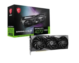 MSI GAMING X SLIM GeForce RTX 4070 Ti SUPER 16GB GDDR6X PCIe 4.0 Graphics Card – 8448 CUDA Cores, 2670 MHz Boost, 307 mm Length, 256-bit Bus, 3x DisplayPort 1.4a & HDMI 2.1a, TRI FROZR 3 Triple Fan Cooling, Black/Silver GPU for Gaming & Creative PCs