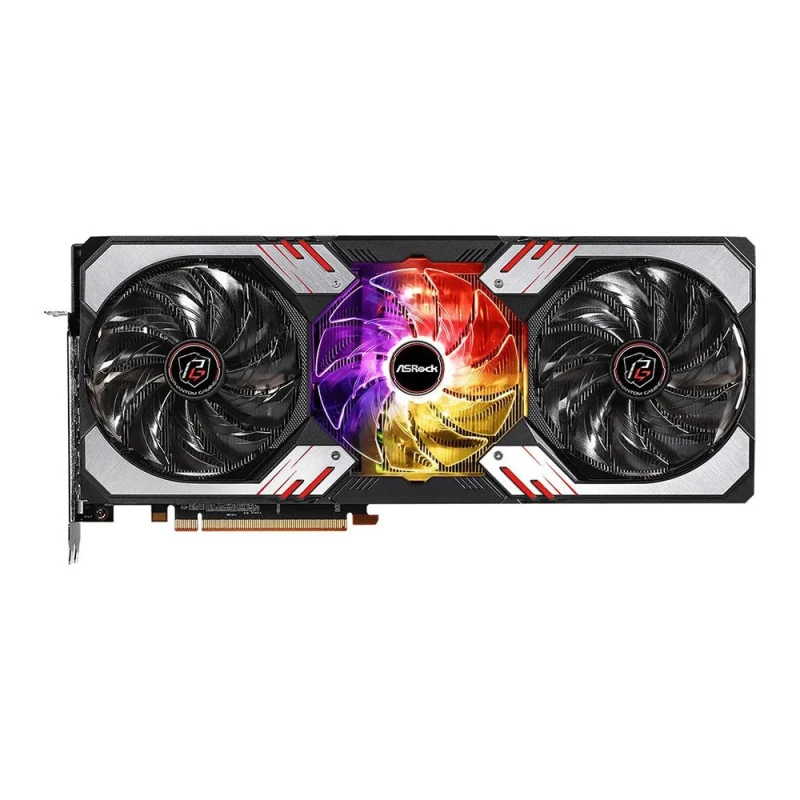 ASRock Phantom Gaming D OC Radeon RX 6800 XT 16GB GDDR6 PCIe 4.0 Graphics Card – AMD RDNA 2 GPU with 4608 Stream Processors, 2310 MHz Boost, 256-bit 16 GB Memory, Triple-Fan Cooling, 3x DisplayPort 1.4 & HDMI 2.1, 330 mm Black/Silver Gaming GPU - Featured Image