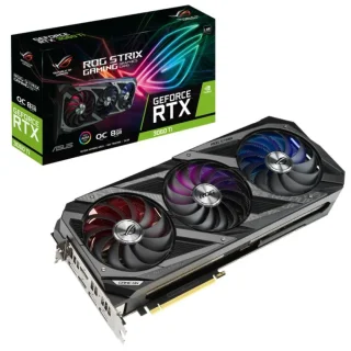 ASUS ROG STRIX GAMING OC V2 GeForce RTX 3060 Ti LHR 8GB GDDR6 PCIe 4.0 Graphics Card – NVIDIA Ampere GPU with 4864 CUDA Cores, 1890 MHz Boost (OC)/1860 MHz Gaming, 256-bit 8 GB Memory, Triple-Fan Axial-Tech Cooling, 2x HDMI 2.1 & 3x DisplayPort 1.4a, Black/Silver 318 mm