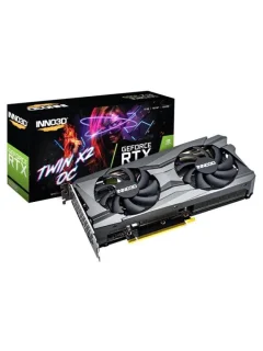 Inno3D Twin X2 GeForce RTX 3060 12GB – NVIDIA Ampere GPU, 12GB GDDR6 192-bit 360 GB/s, 3584 CUDA Cores, Boost ~1792 MHz, PCIe 4.0 x16, Dual Fan Cooling, 3x DisplayPort 1.4a & HDMI 2.1, 240 mm Compact Black Gaming Graphics Card