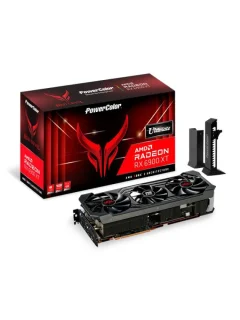 PowerColor Red Devil Ultimate Radeon RX 6900 XT 16GB Gaming Graphics Card – AMD RDNA 2 GPU, 5120 Stream Processors, 16GB GDDR6 256-bit Memory, Triple-Fan Active Cooling with RGB & 7 Heat Pipes, PCIe 4.0 x16, Boost Clock up to ~2425 MHz, 1x HDMI 2.1 & 3x DisplayPort 1.4, 320 mm Black High-Performance GPU