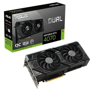 ASUS Dual GeForce RTX 4070 12GB GDDR6X Graphics Card – NVIDIA Ada Lovelace, 5888 CUDA Cores, PCIe 4.0, Dual Axial-Tech Fans, 2.56-Slot, 3x DisplayPort 1.4a & HDMI 2.1, 267 mm Length, 650 W PSU Recommend